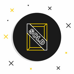 Line Auction painting sold icon isolated on white background. Auction bidding. Sale and buyers. Colorful outline concept. Vector