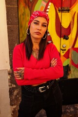 portrait shooting of a tattoo woman in funchal madeira portugal 