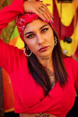 portrait shooting of a tattoo woman in funchal madeira portugal 