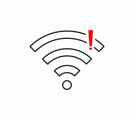 no wi-fi icon vector, no internet signal icon