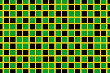 Geometric pattern in the colors of the national flag of Jamaica. The colors of Jamaica.