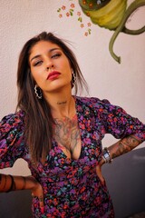 portrait shooting of a tattoo woman in funchal madeira portugal 