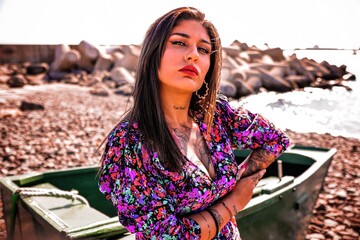 portrait shooting of a tattoo woman in funchal madeira portugal 