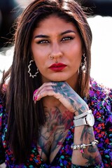 portrait shooting of a tattoo woman in funchal madeira portugal 