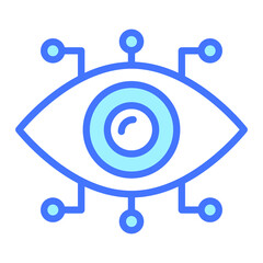 cyber eye Icon. User interface Vector Illustration, As a Simple Vector Sign and Trendy Symbol in Line Art Style, for Design and Websites, or Mobile Apps,