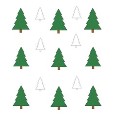 set of christmas trees