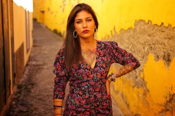portrait shooting of a tattoo woman in funchal madeira portugal 