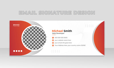 Business email signature template or Modern email footer design
