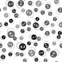 Black Photo camera fx icon isolated seamless pattern on white background. Foto camera. Digital photography. Vector