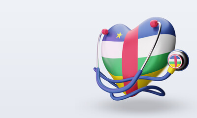 3d world health day Central African Republic flag rendering right view