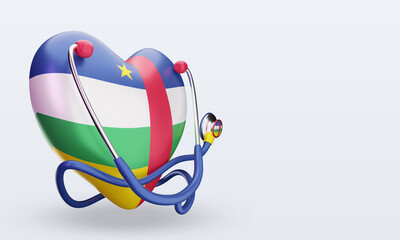 3d world health day Central African Republic flag rendering left view