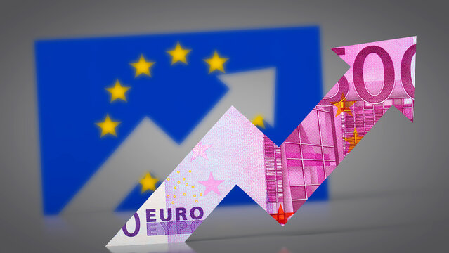 Inflation in der EU - Geldgraph steigt nach oben