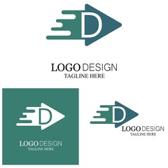 motion triangle play letter s half logo design