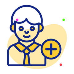 add user Icon. User interface Vector Illustration, As a Simple Vector Sign and Trendy Symbol in Line Art Style, for Design and Websites, or Mobile Apps,