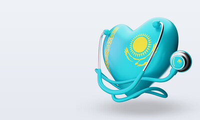 3d world health day Kazakhstan flag rendering right view