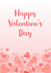 Valentines day card with pink hearts
