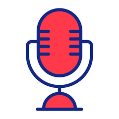 microphone Icon. User interface Vector Illustration, As a Simple Vector Sign and Trendy Symbol in Line Art Style, for Design and Websites, or Mobile Apps,