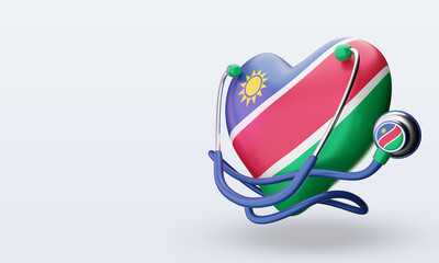 3d world health day Namibia flag rendering right view