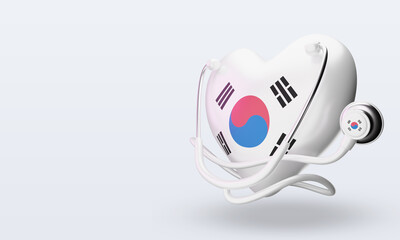 3d world health day South Korea flag rendering right view