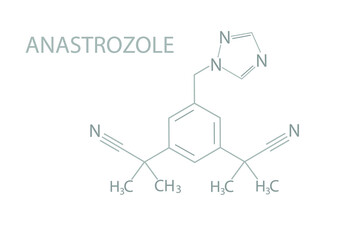 Anastrozole molecular skeletal chemical formula.	
