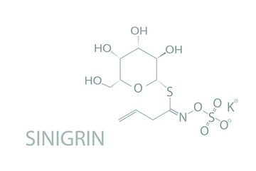 Sinigrin molecular skeletal chemical formula.	
