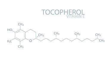 Tocopherol (vitamin E) molecular skeletal chemical formula.	
