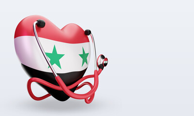 3d world health day Syria flag rendering left view
