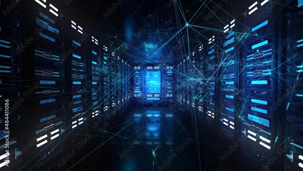 Wall mural network server communication data center