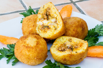Sicilian Arancini Fried Rice Balls
