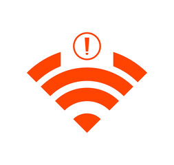no Wireless network sign symbol icon orange color