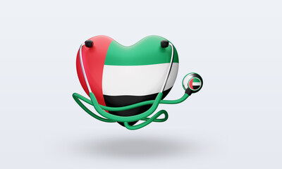 3d world health day United Arab Emirates flag rendering front view