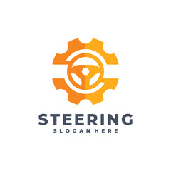 Letter s circle steering gear logo vector. Automotive logo template concept.