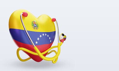 3d world health day Venezuela flag rendering left view