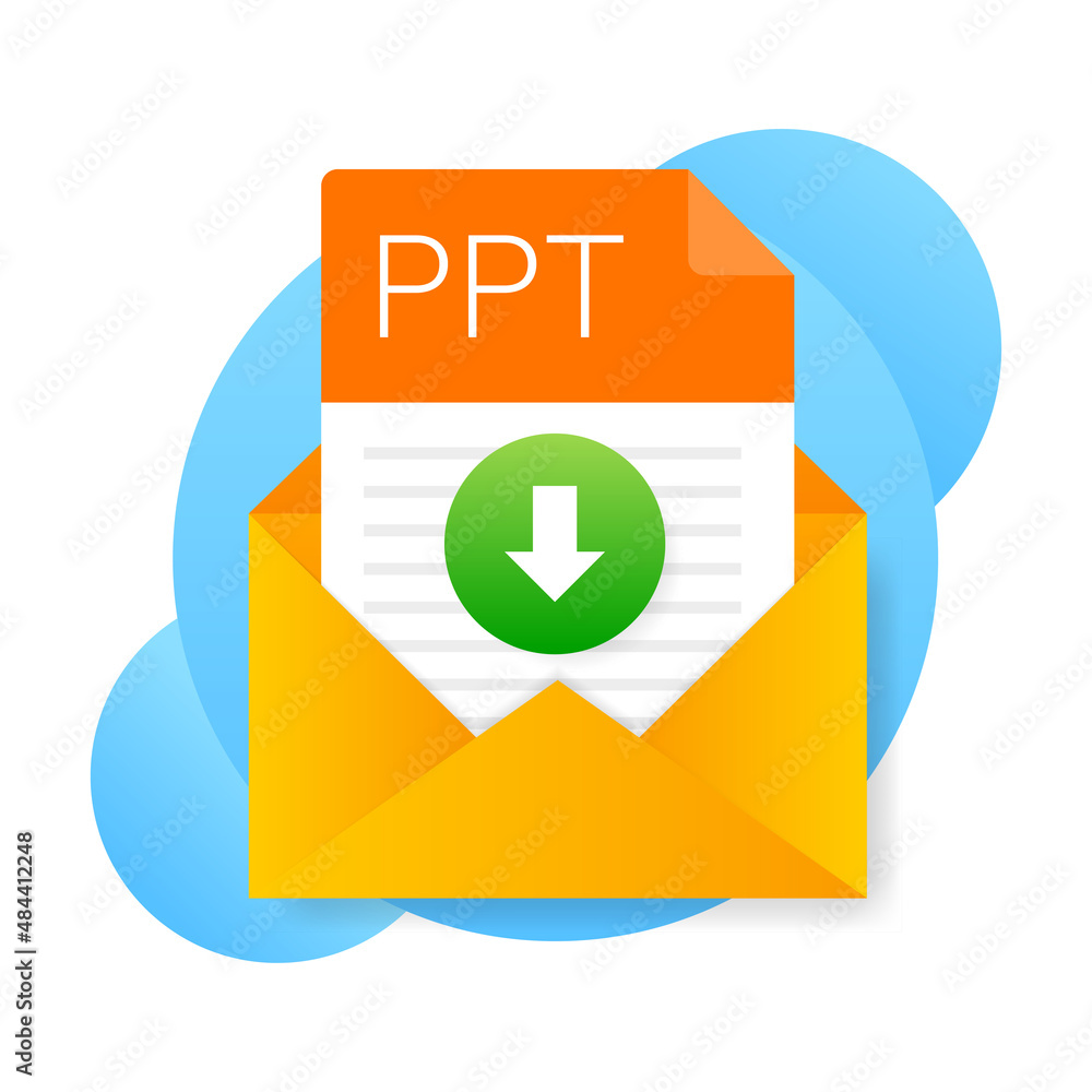 Poster ppt file icon. spreadsheet document type. modern flat design graphic illustration. vector ppt icon
