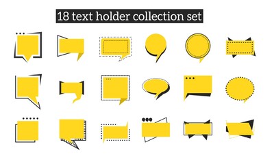 collection of text holder collections, dialog vectors or exact quotes, text holder boxes.