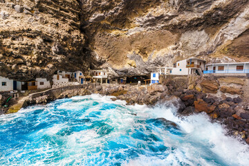 Landscape with Pirate's cave on Canary island, Spain