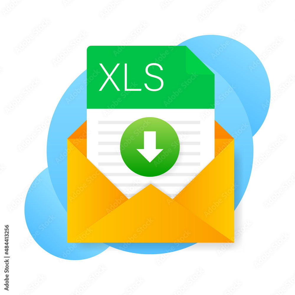 Poster xls file icon. spreadsheet document type. modern flat design graphic illustration. vector xls icon