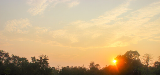 Fototapeta premium Sunrise over Angkor Wat Jungle Sky