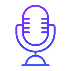 microphone Icon. User interface Vector Illustration, As a Simple Vector Sign and Trendy Symbol in Line Art Style, for Design and Websites, or Mobile Apps,