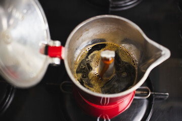 Brewing moka pot espresso at home
