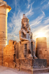 Seated statue of Ramesses II by the Luxor Temple entrance, Egypt