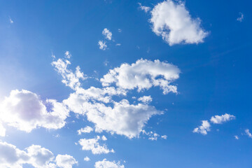Naklejka na ściany i meble Refreshing blue sky and cloud background material_14