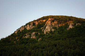 Fototapeta na wymiar Mountain sunset during end of summer