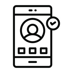 mobile account Icon. User interface Vector Illustration, As a Simple Vector Sign and Trendy Symbol in Line Art Style, for Design and Websites, or Mobile Apps