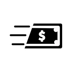 Fast Cash Icon. Isolated contour symbol illustration