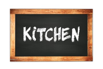 Fototapeta premium KITCHEN text written on wooden frame school blackboard.