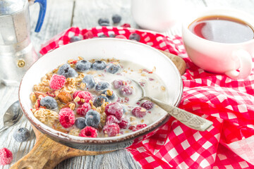 Granola flakes breakfast