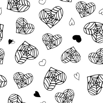 Seamless pattern with hearts. Illustration of hearts with a picture for Valentine s Day