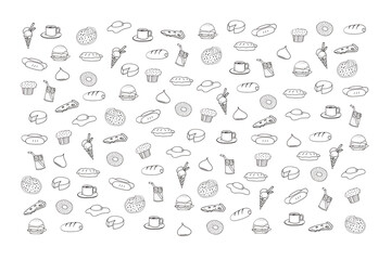 drawn bakery food print illustration