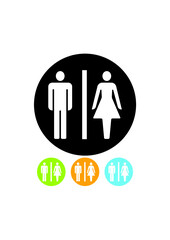 Restroom sign. Male and female bathroom pictogram. Vector icon